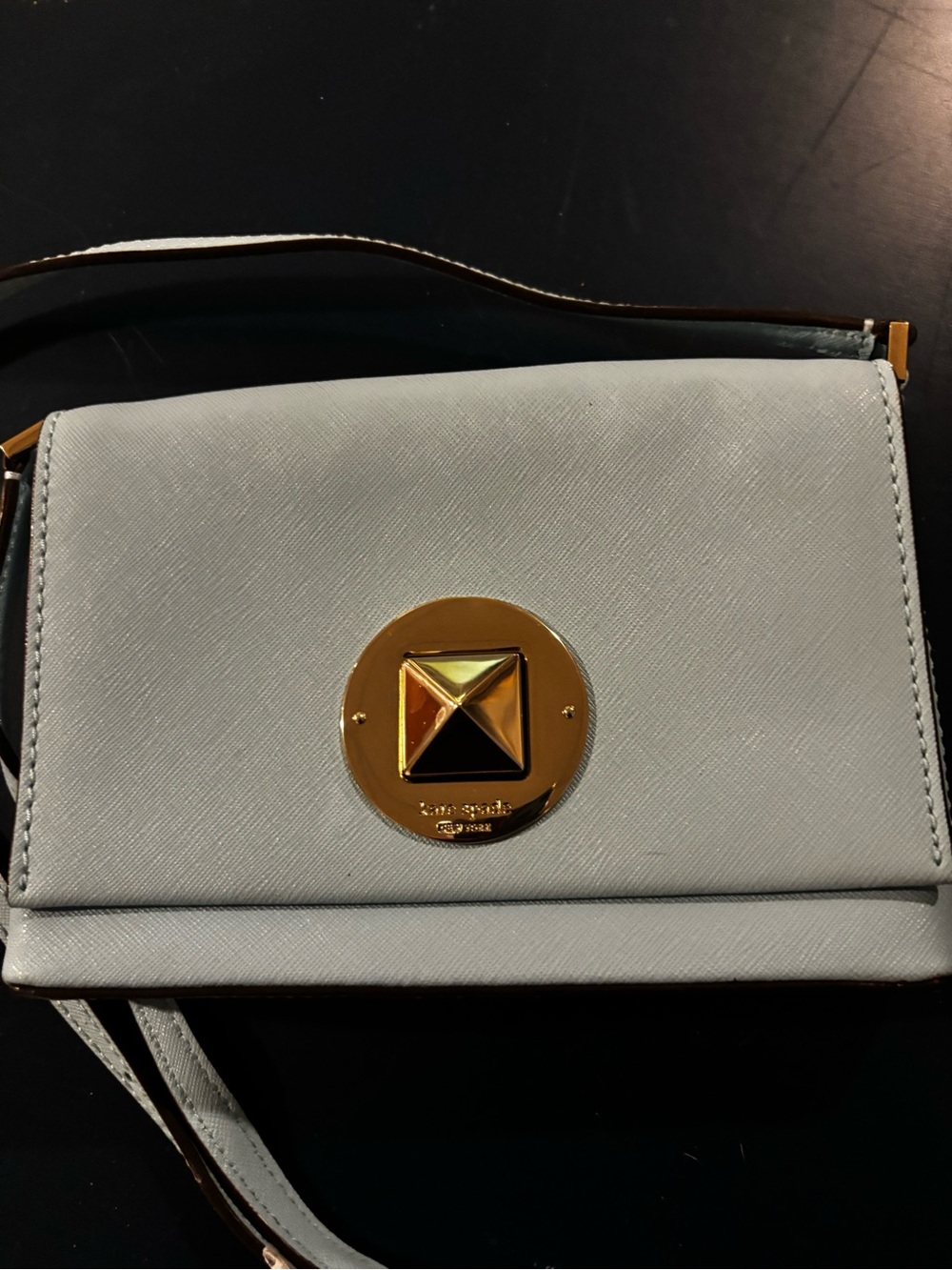 kate spade Light blue Crossbody with Gold Medallion